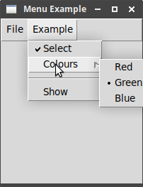 ltk menu example