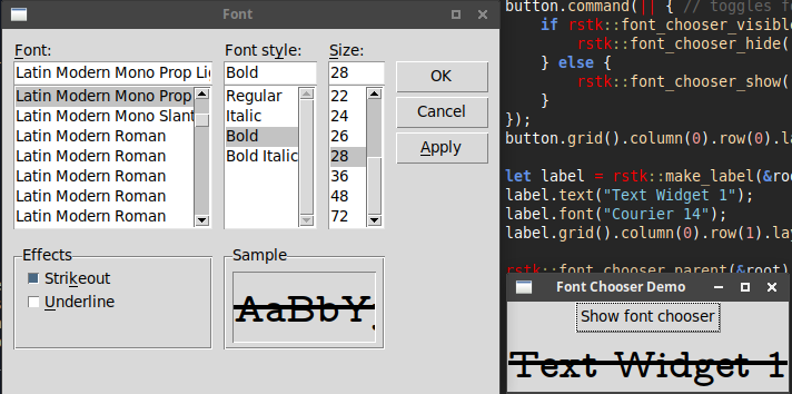 rstk font chooser example